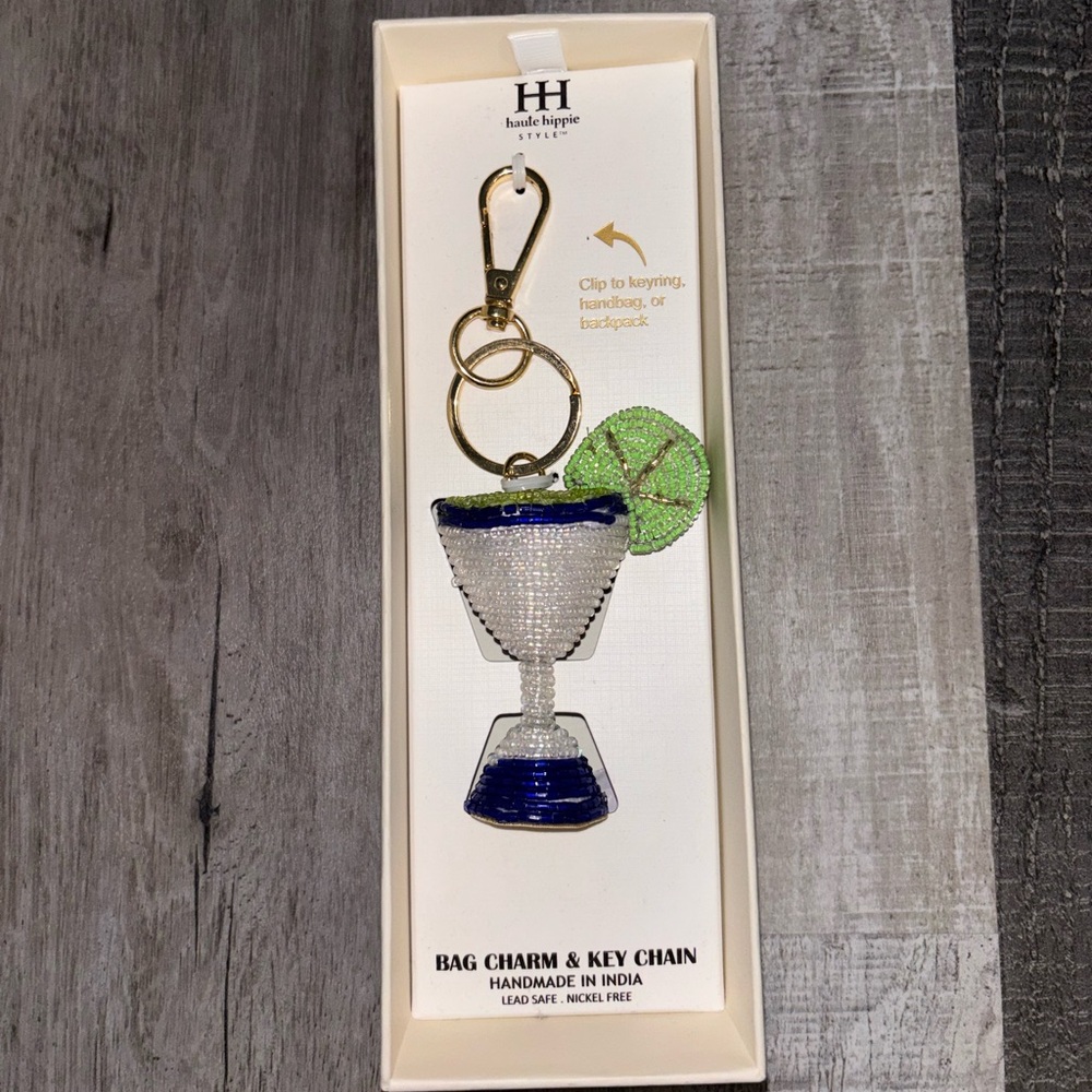 🍋‍🟩NEW Haute Hippie Lime Beaded Cocktail Bag Charm